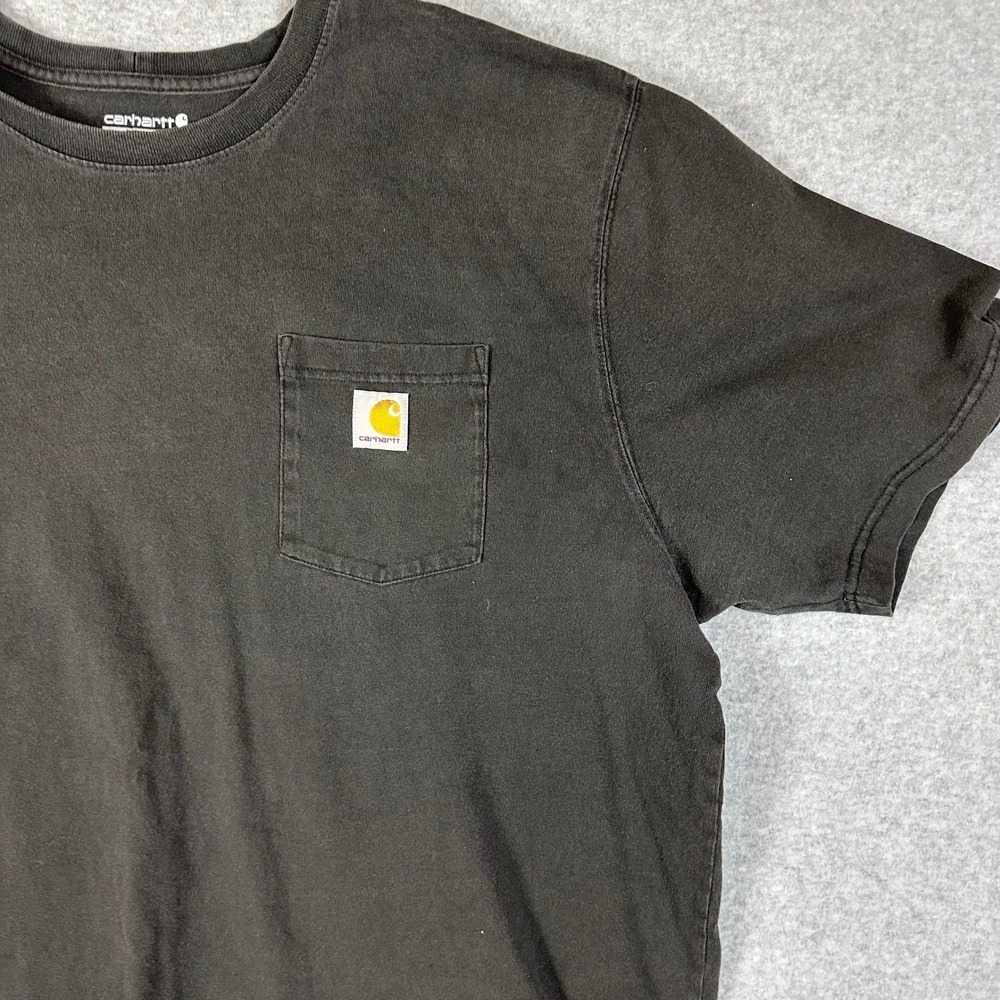 Carhartt Mens K87 2XL Loose Fit Short Sleeve Pocket T Shirt Black Flaws - Picture 6 of 6